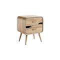 Modern Wooden Nightstand with Two Drawers and Sleek Minimalist Design